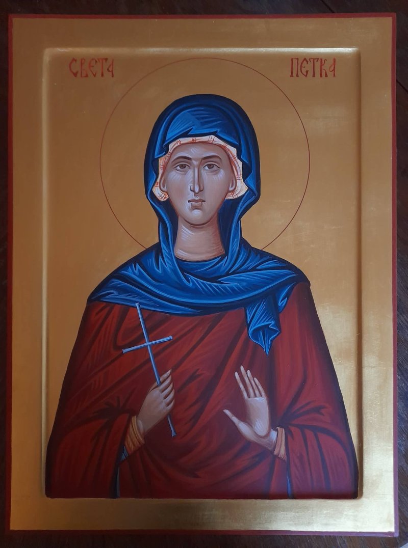 Icon of St Petka, Painting Dragana Zivadinovic