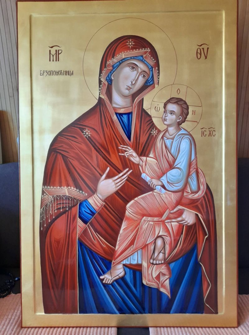 Icon of the Holy Mother of God Quick Helper, Painting Dragana Zivadinovic