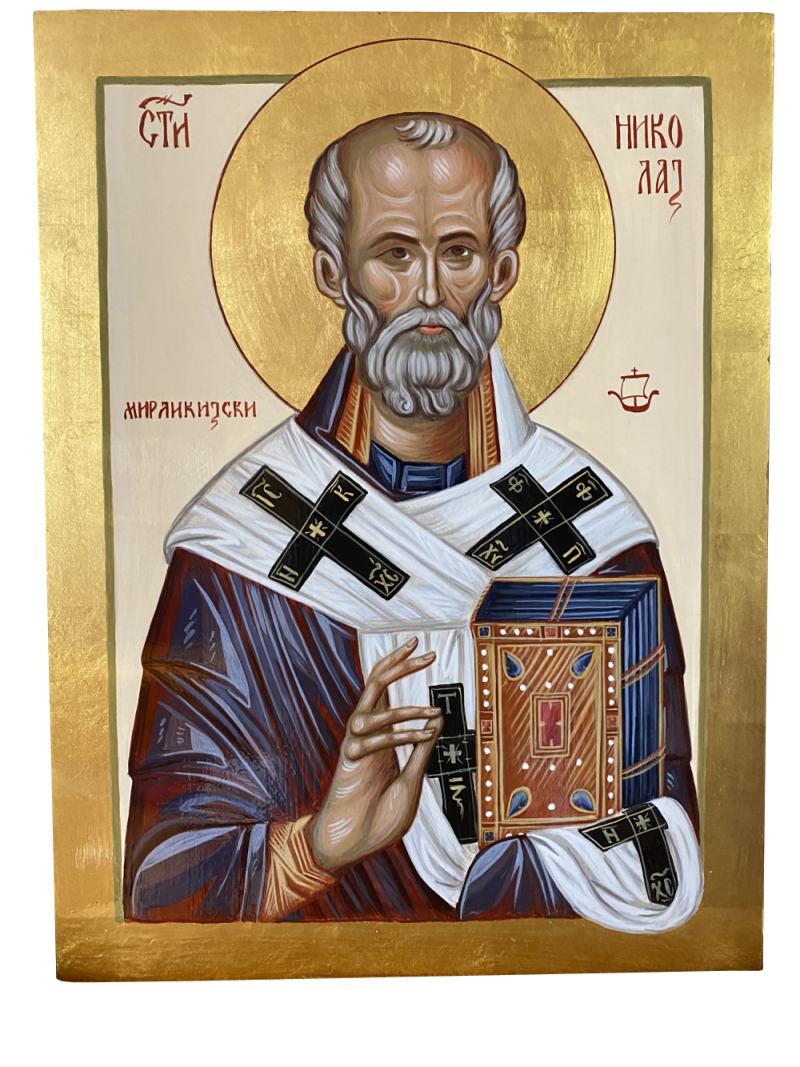 Icon of St Nicholas the Wonderworker of Myrliki, Painting Dragana Zivadinovic