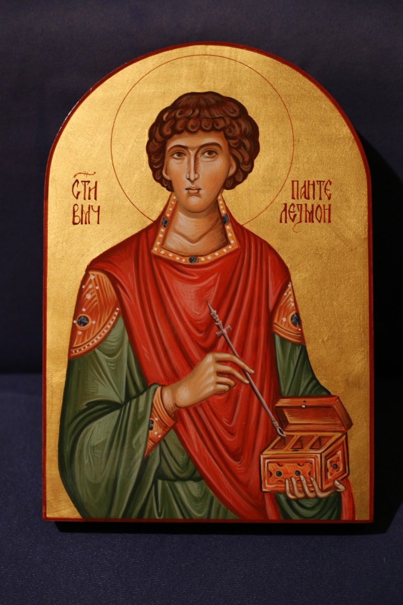 Icon of St Panteleimon, Painting Dragana Zivadinovic