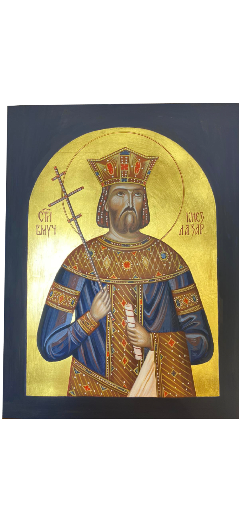 Icon of Saint Great Martyr Prince Lazar, Painting Dragana Zivadinovic