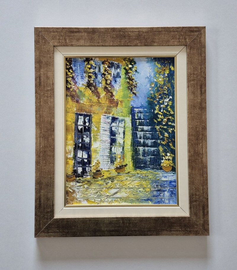 Oil on canvas - House in flowers 4, beautiful picture, Painting Dusko Dule