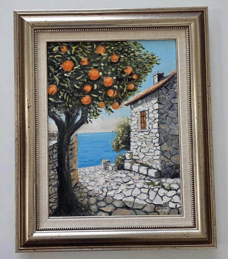 Oil on canvas - The Touch of Sea and Stone, a beautiful painting, Painting Dusko Dule