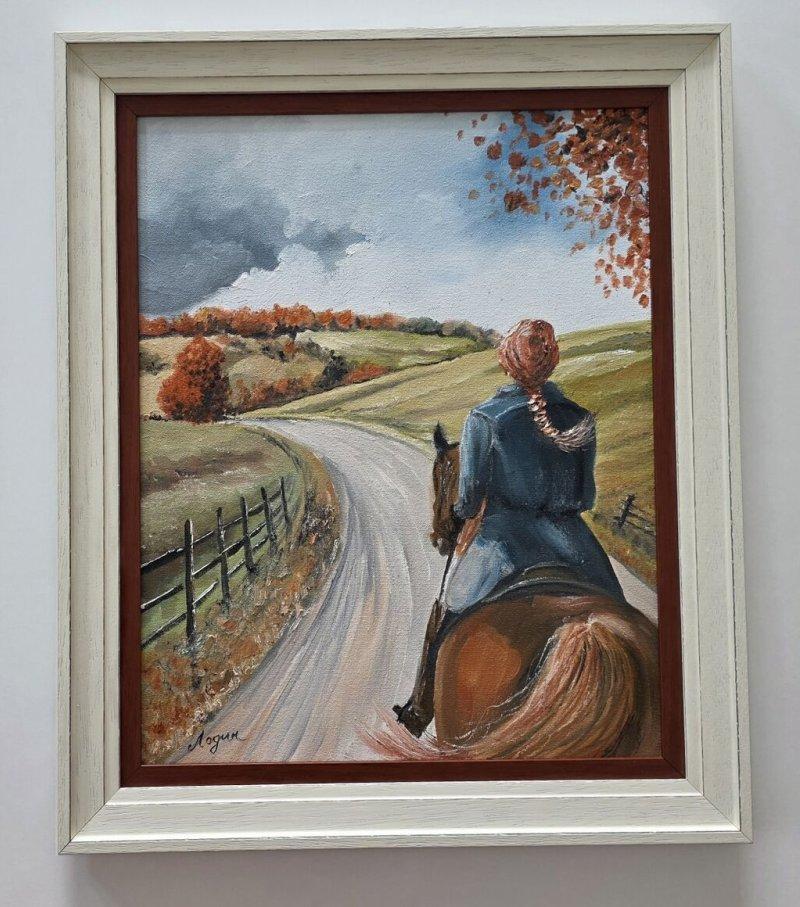Oil on canvas - Autumn in my neighborhood, a beautiful painting