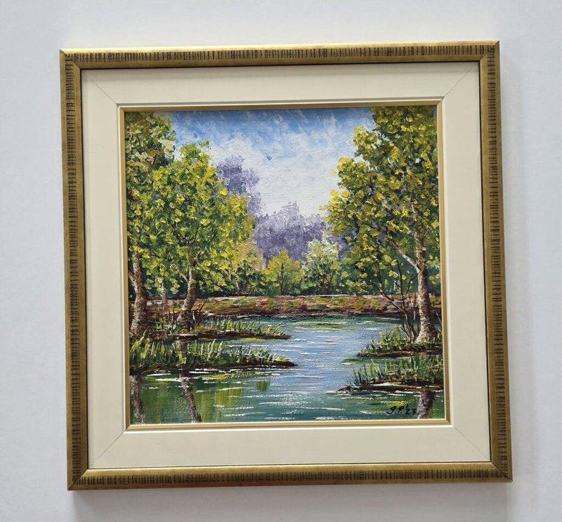 Oil on hardboard - Spring in nature