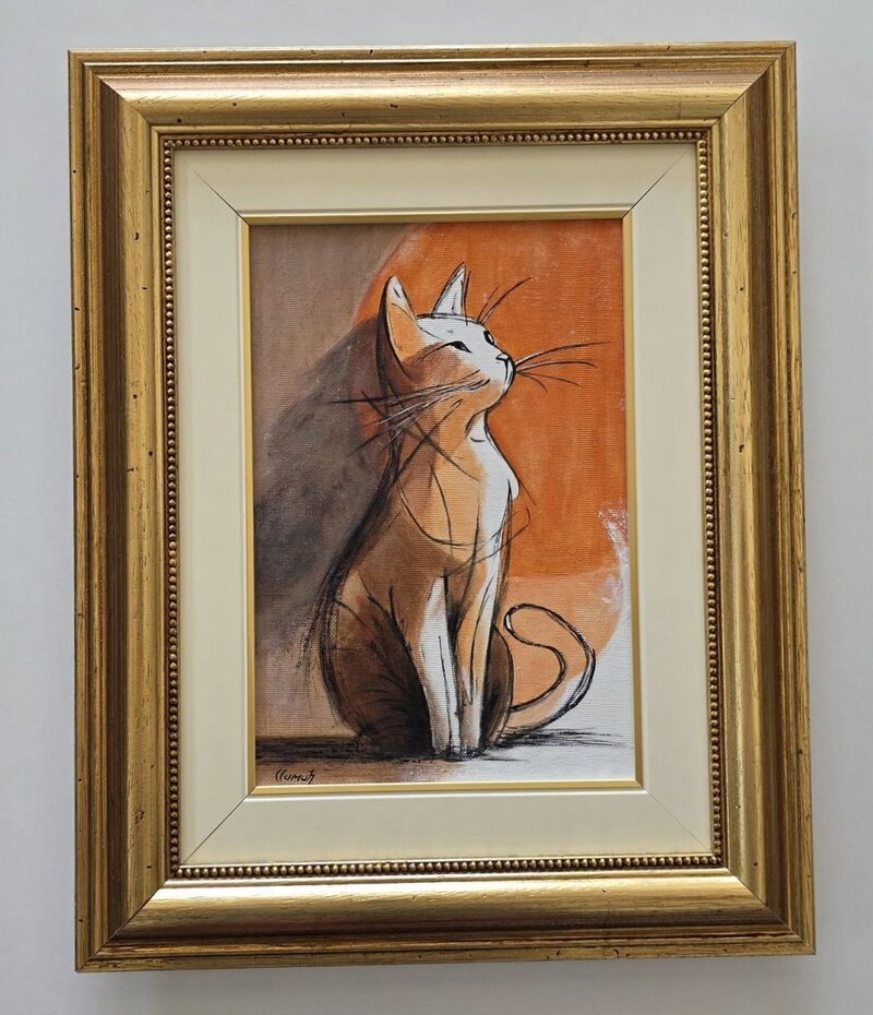 Elegant cat - acrylic on canvas - Beautiful painting, Painting Dusko Dule