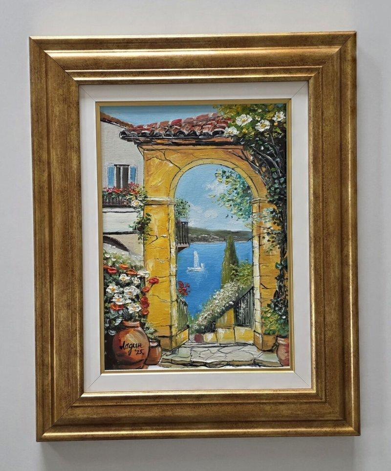 Oil on canvas - Sunny Mediterranean, beautiful