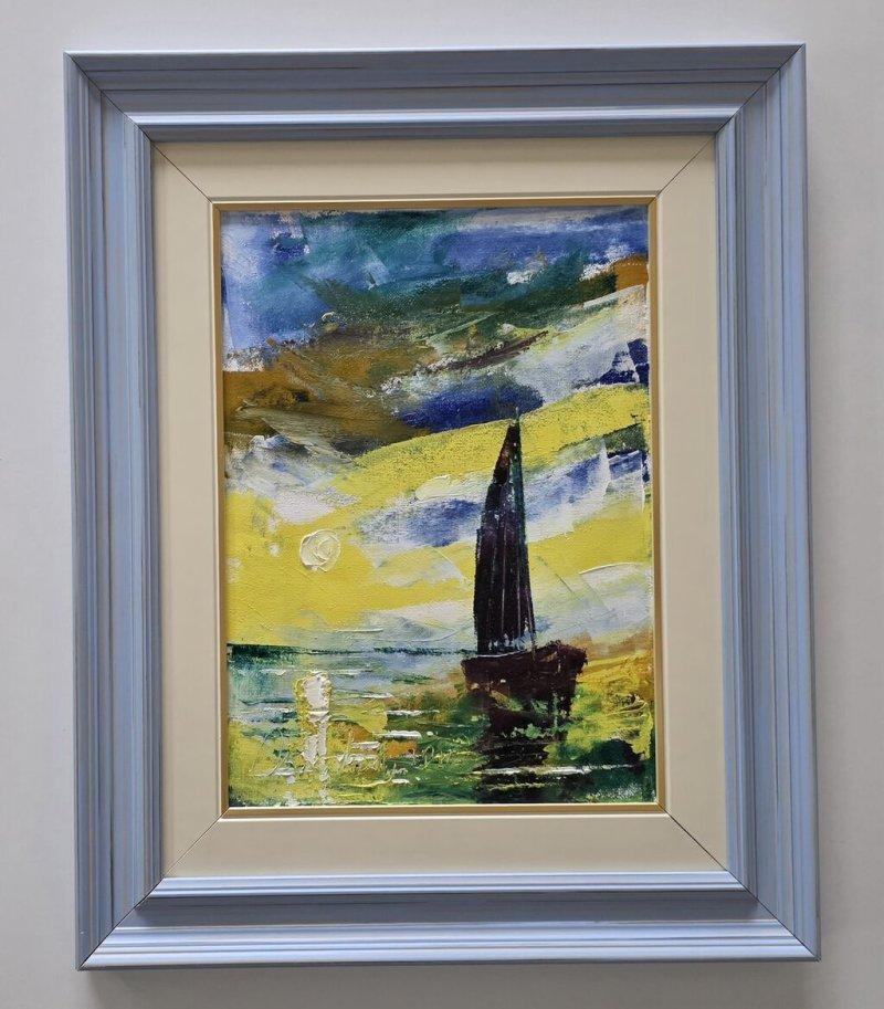 Oil on canvas - Sail in Silence, beautiful, Painting Dusko Dule