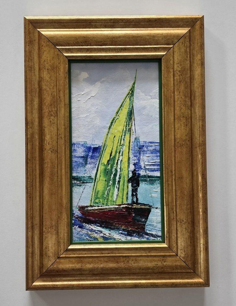 Oil on canvas - Between the sky and the depths - Miniature, Painting Dusko Dule