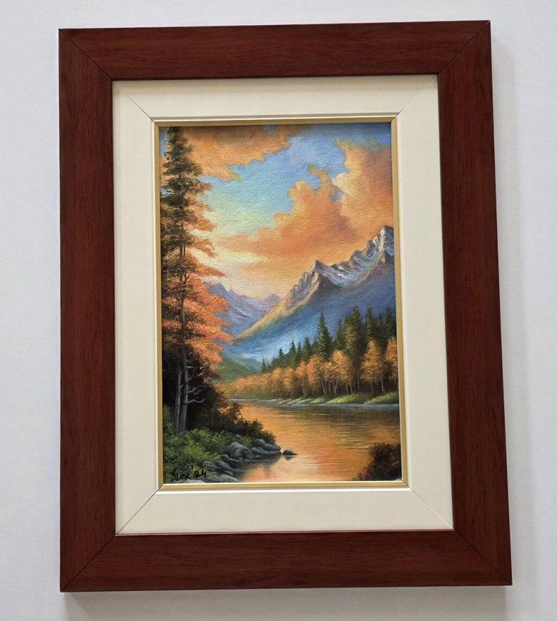 Oil on canvas - Sunset in the mountains, Painting Dusko Dule