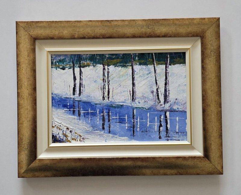 Oil on canvas - Blue winter peace, beautiful