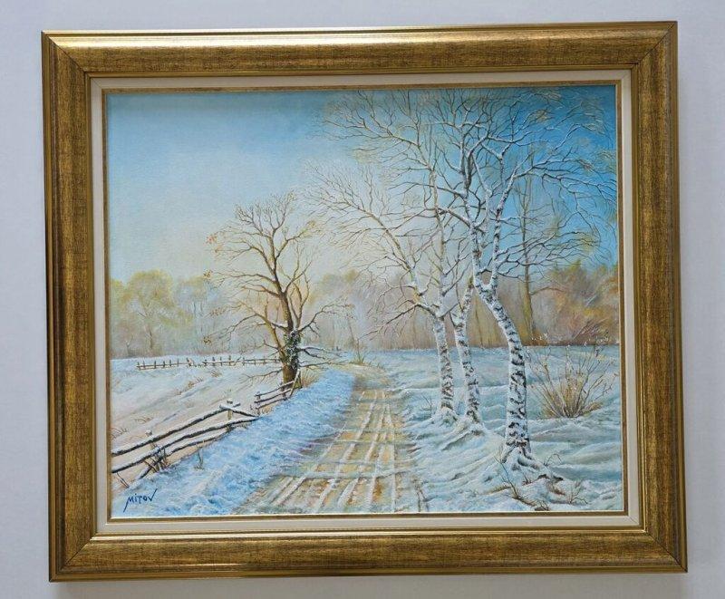 Oil on canvas - The Peace of a Winter Morning, beautiful, Painting Dusko Dule