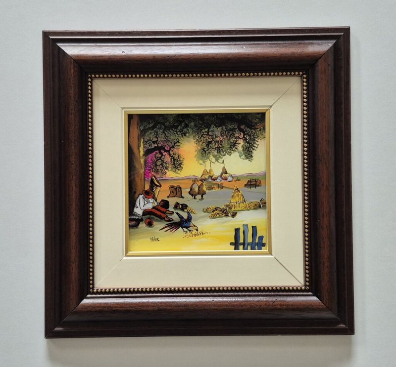Naiva, oil on glass - Dekas nap, Painting Dusko Dule