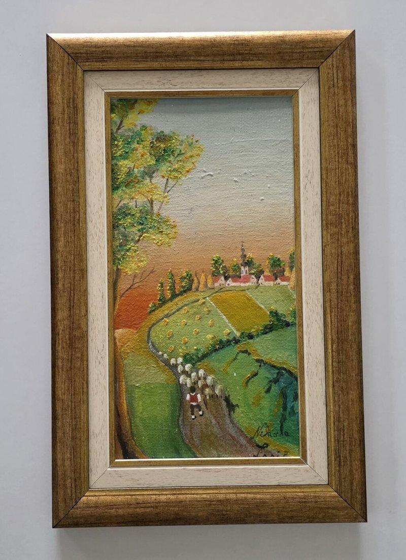 Oil on Masonite - Path to Home, Painting Dusko Dule