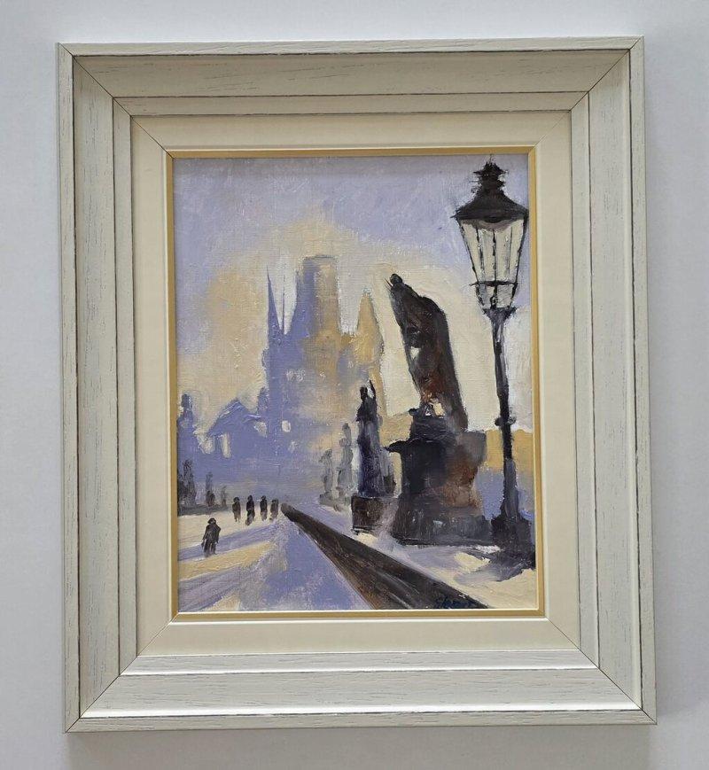 Oil on canvas - Charles Bridge, Prague, Painting Dusko Dule