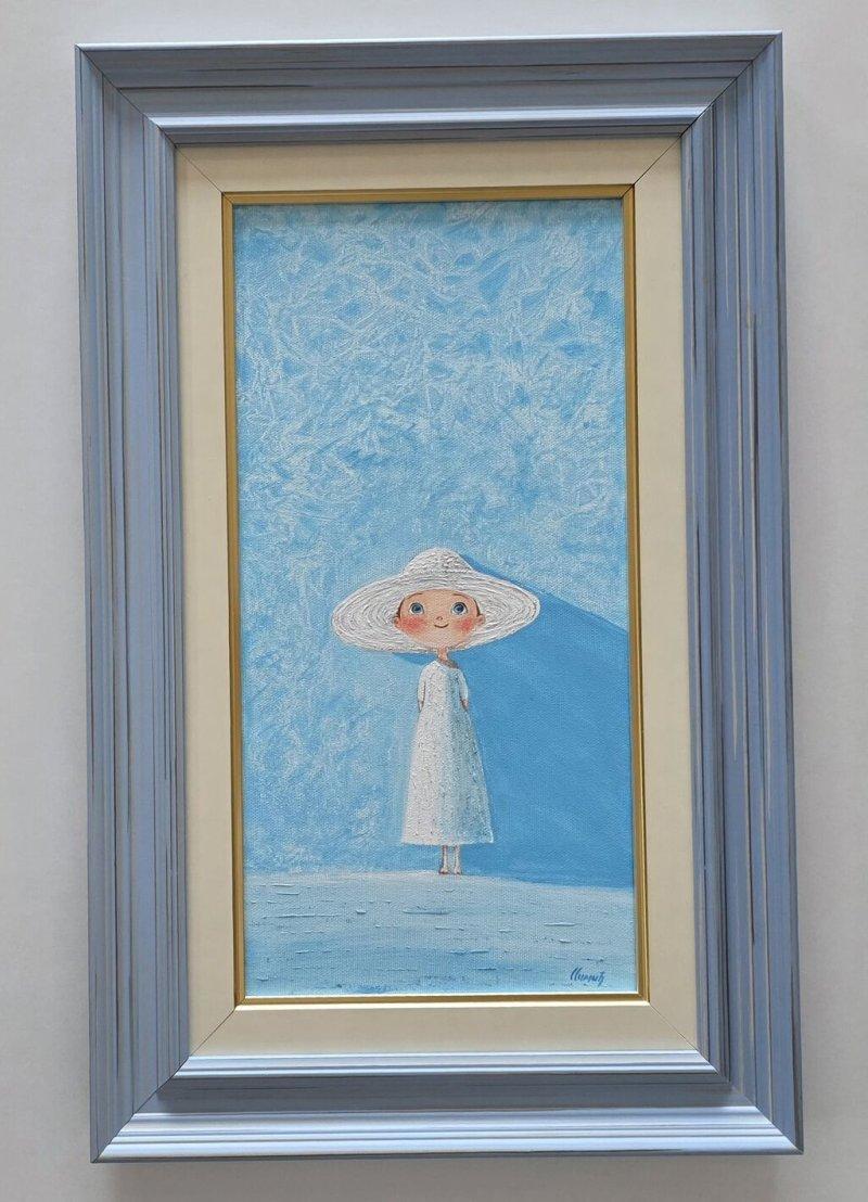 Painting - Girl and Hat, acrylic on canvas, Painting Dusko Dule