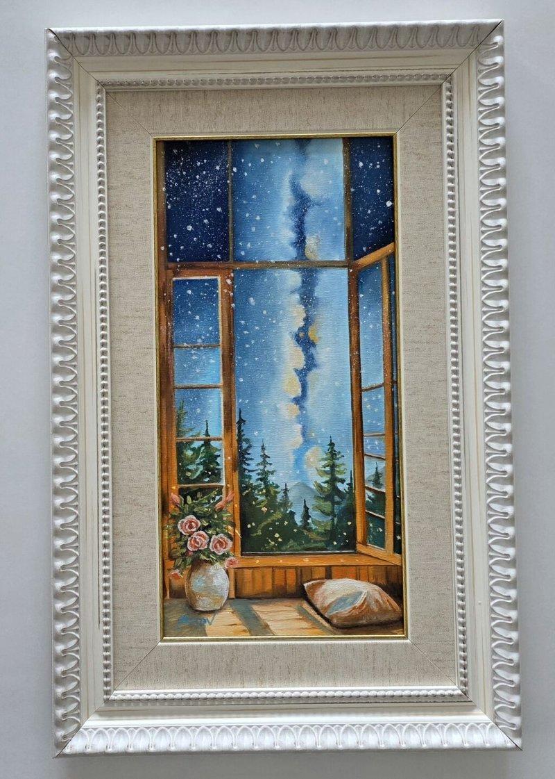 Oil on canvas - The Starry Night, painting number two, Painting Dusko Dule