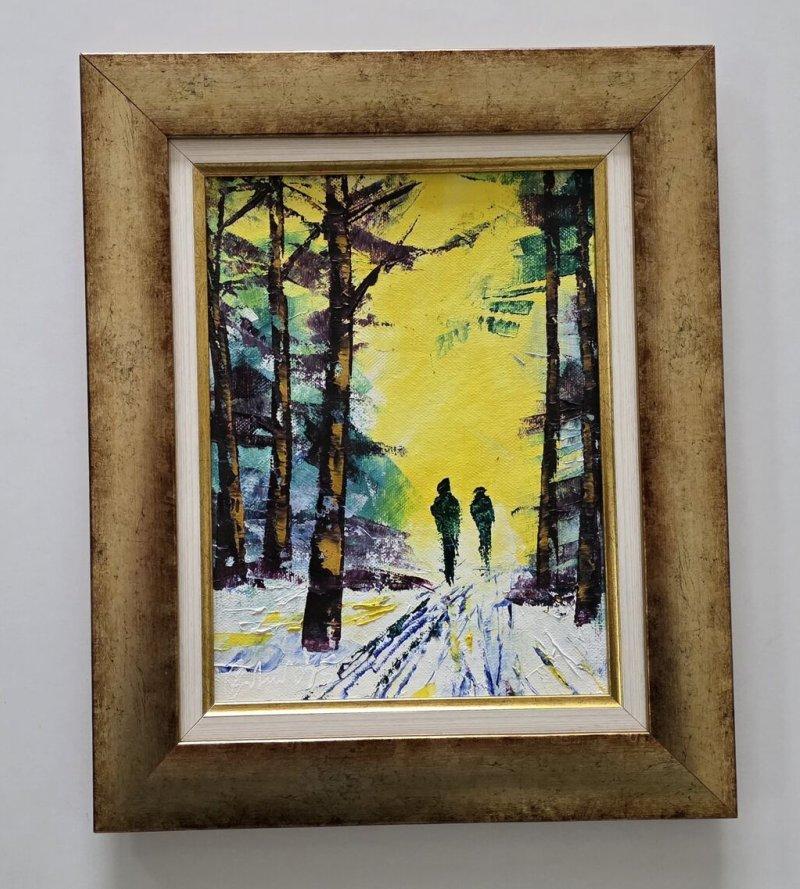 Oil on canvas - Winter walk for two