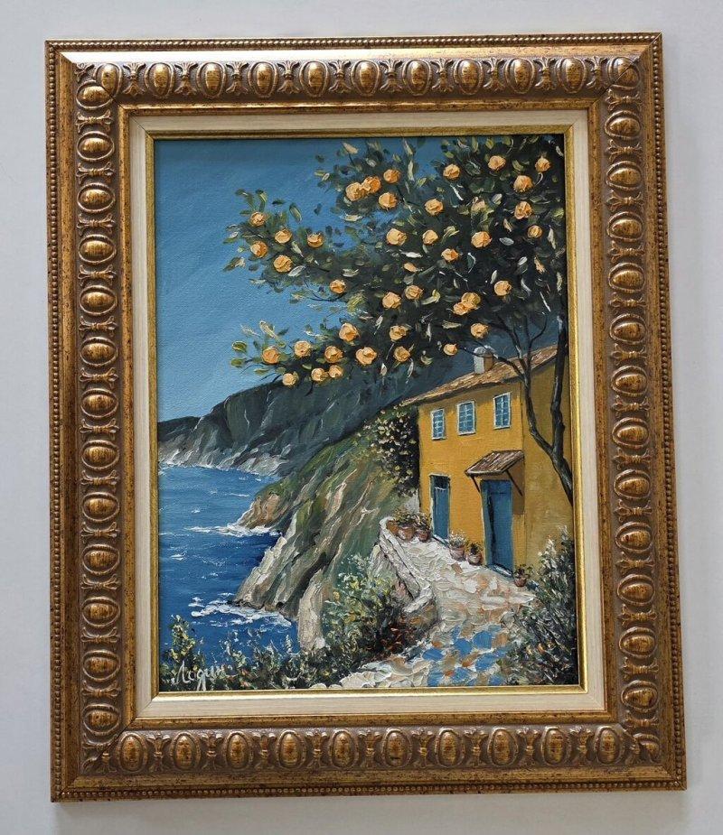 Oil on canvas - Mediterranean oasis, beautiful, Painting Dusko Dule
