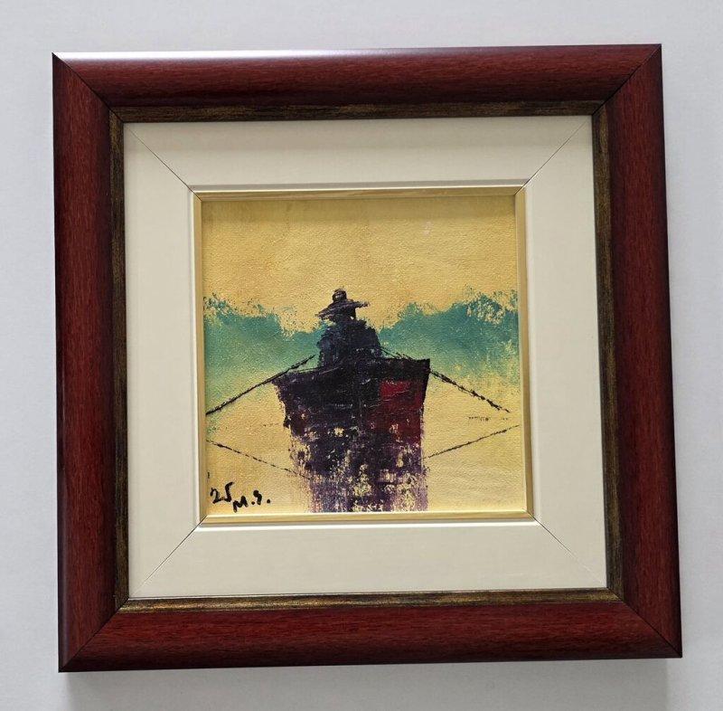 Oil on canvas - Still water - Miniature, Painting Dusko Dule