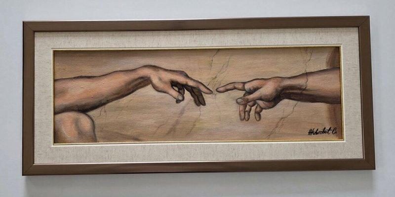 Oil on canvas - The Creation of Adam, beautiful, Painting Dusko Dule