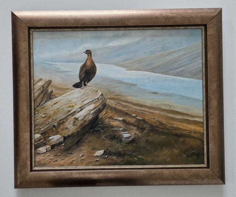 Oil on canvas - Pheasant in the field, Painting Dusko Dule