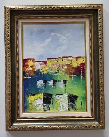 Oil on canvas - Peaceful Harbor, a beautiful painting