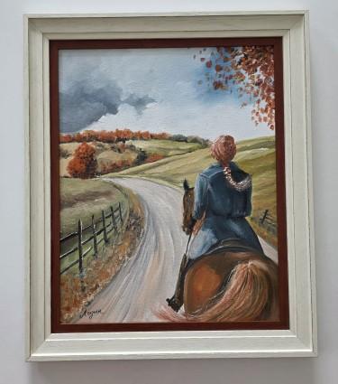 Oil on canvas - Autumn in my neighborhood, a beautiful painting