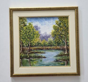 Oil on hardboard - Spring in nature