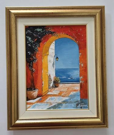 Oil on canvas - Passage to the sea, a beautiful painting