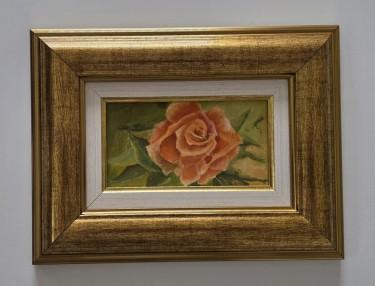Oil on canvas - Rose, two - Miniature