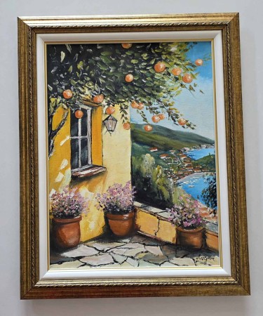Oil on canvas - View of the bay, a beautiful painting