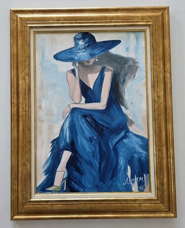 In Room: Oil on canvas - Blue Elegance, beautiful painting