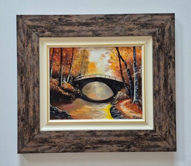 In Room: Oil on hardboard - Autumn silence under the bridge