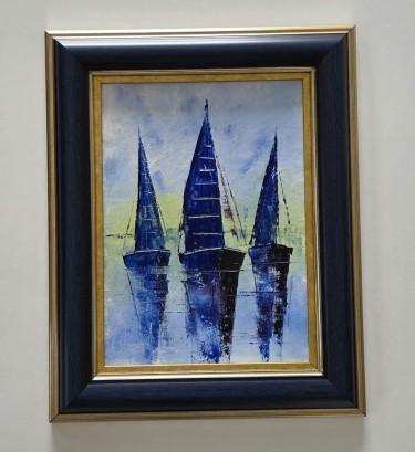 Oil on canvas - Three shadows on water, beautiful