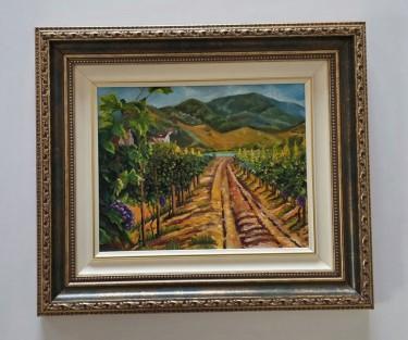 Oil on canvas - Path through the vineyards