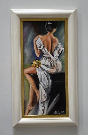 Oil on canvas - The touch of silk, so beautiful