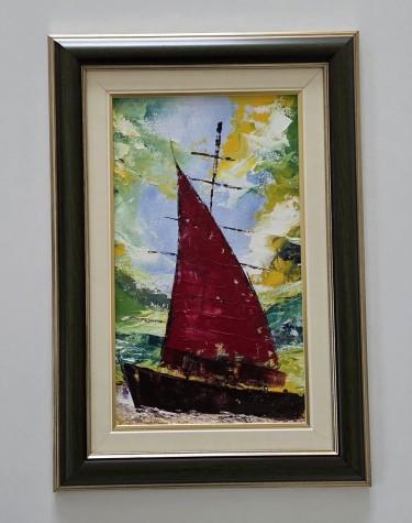 Oil on canvas - Me against the wind, a beautiful painting