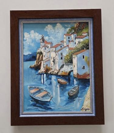 Oil on canvas - Old coastal town