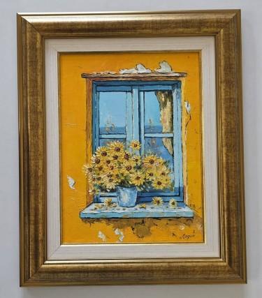 Oil on canvas - Mediterranean window, beautiful
