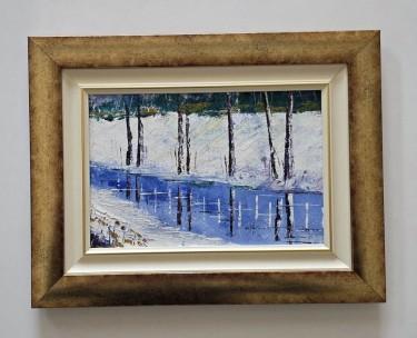 Oil on canvas - Blue winter peace, beautiful