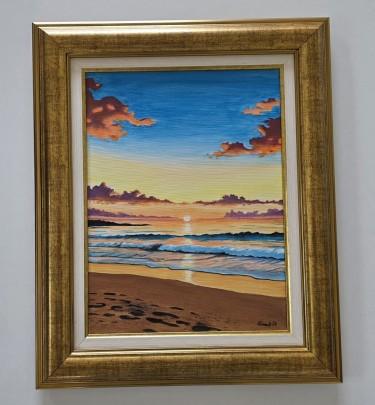 Golden Traces of the Sea - acrylic on canvas