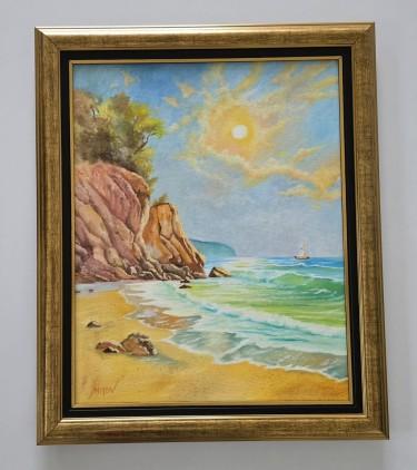 Oil on canvas - Golden Coast of Peace, beautiful