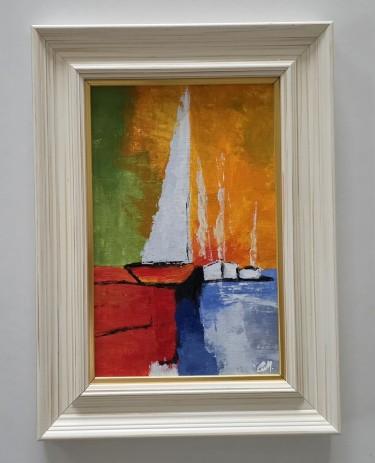 Oil on canvas - Sailing in colors, beautiful