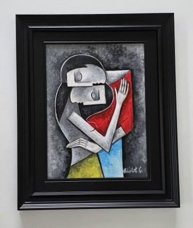 Oil on canvas - In an embrace, a beautiful painting
