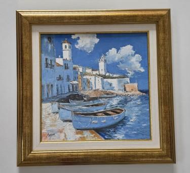 Oil on canvas - Blue Bay, a beautiful painting, Painting Dusko Dule