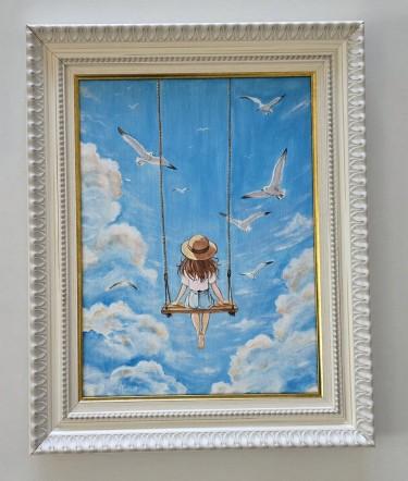 Painting - Freedom in the Clouds, acrylic on canvas