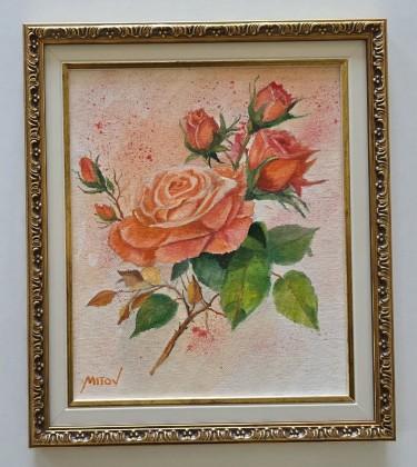 Oil on canvas - The Whisper of Roses, a beautiful painting