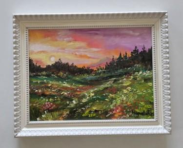 Oil on canvas - Twilight in colors, a beautiful painting