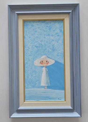 Painting - Girl and Hat, acrylic on canvas